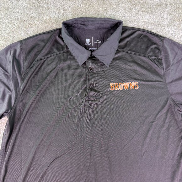Nike Cleveland Browns Shirt Mens L On Field Apparel Dri Fit Golf Polo E694 - Picture 3 of 11